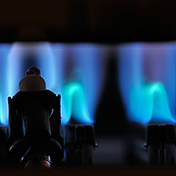 Gas flame of boiler